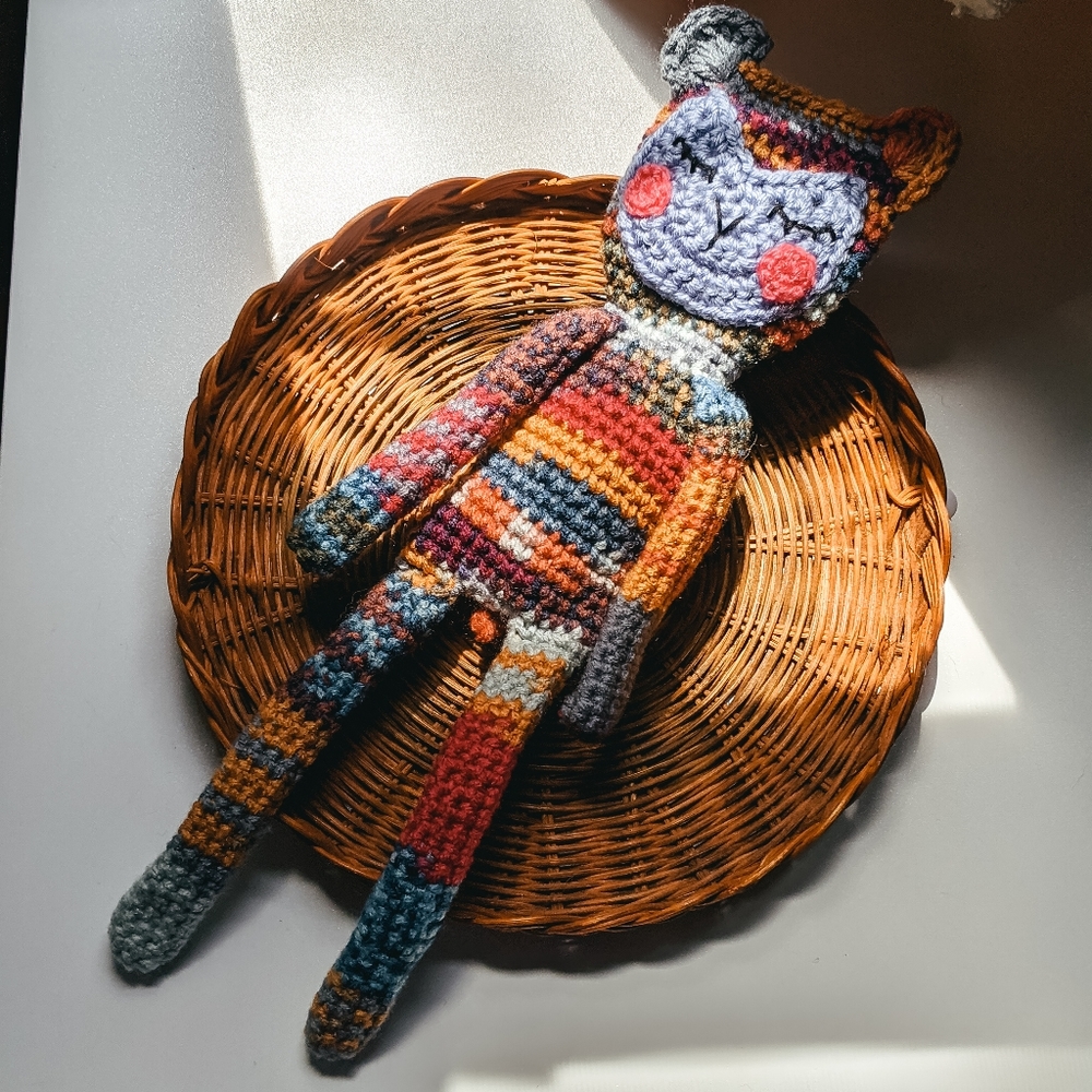 Handmade Crochet Rainbow Rag Doll Bear Amigurumi
